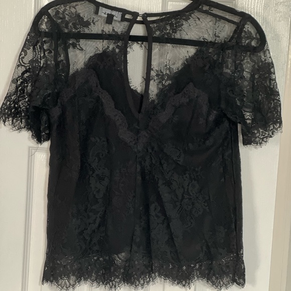 Lulus black lace shirt- Small - Picture 2 of 6
